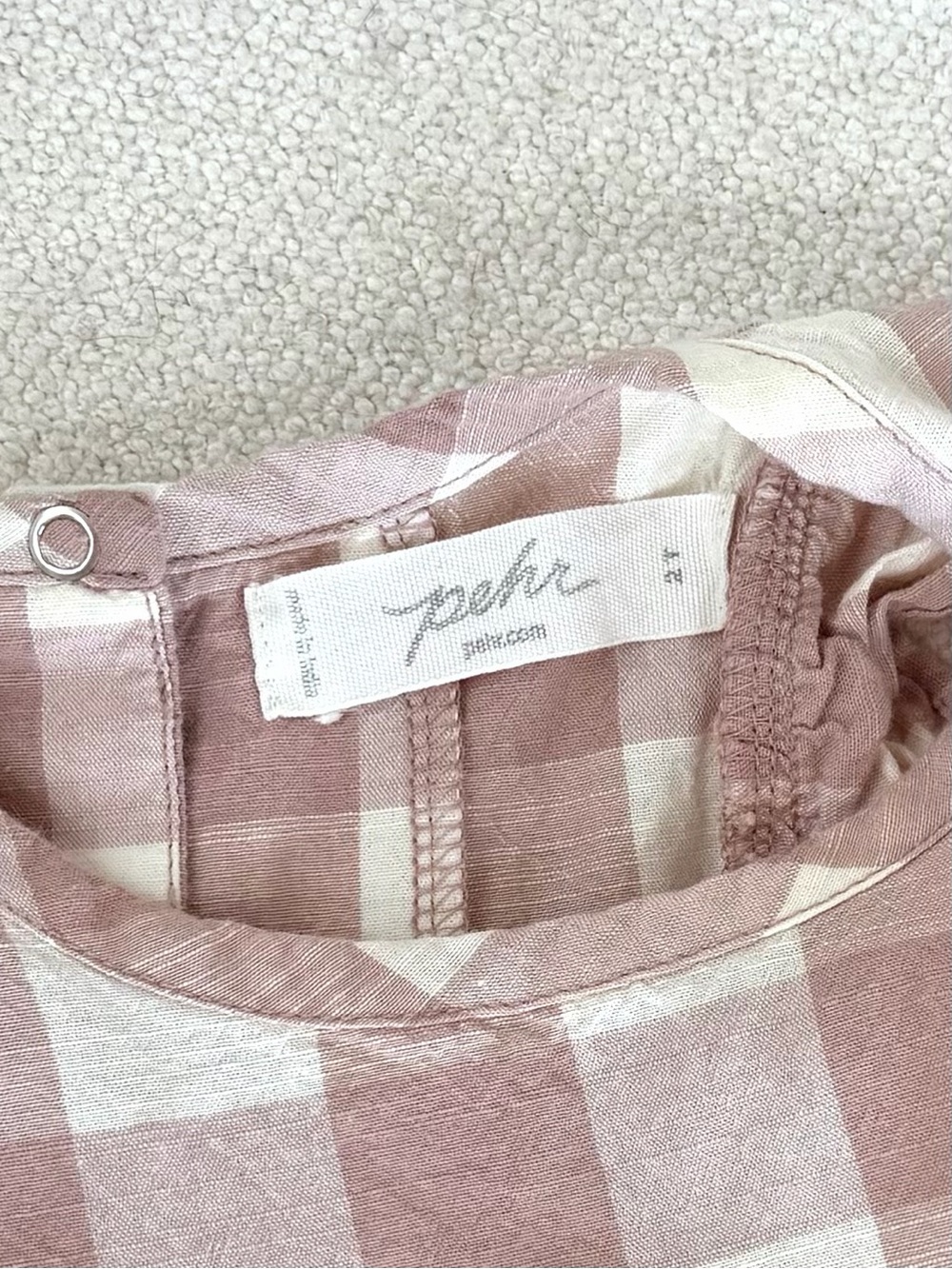 Pehr Pink Check Ruffle Sleeve Dress, size 2T - Picture 3 of 6